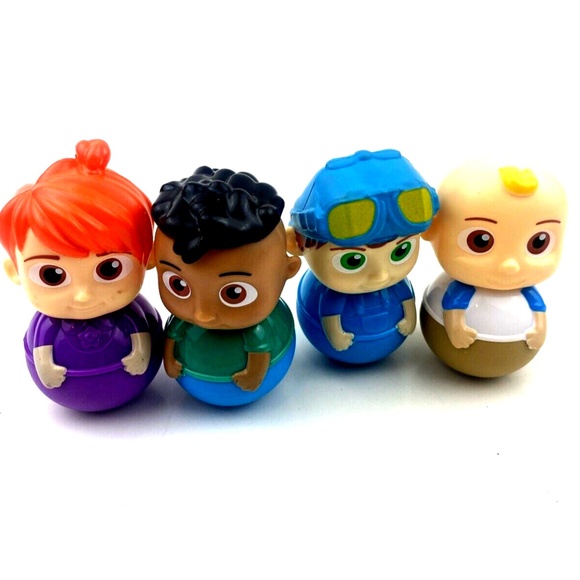 Cocomelon Figure Toy Set 4pc Wobble JJ YoYo TomTom Cody Round Bottom Toddler - Picture 1 of 7